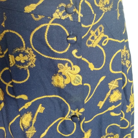 Vintage Keys Crowns Button Down Skirt Size 14/16 - Picture 6 of 6